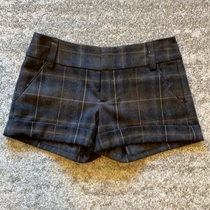 Alice + Olivia wool plaid shorts